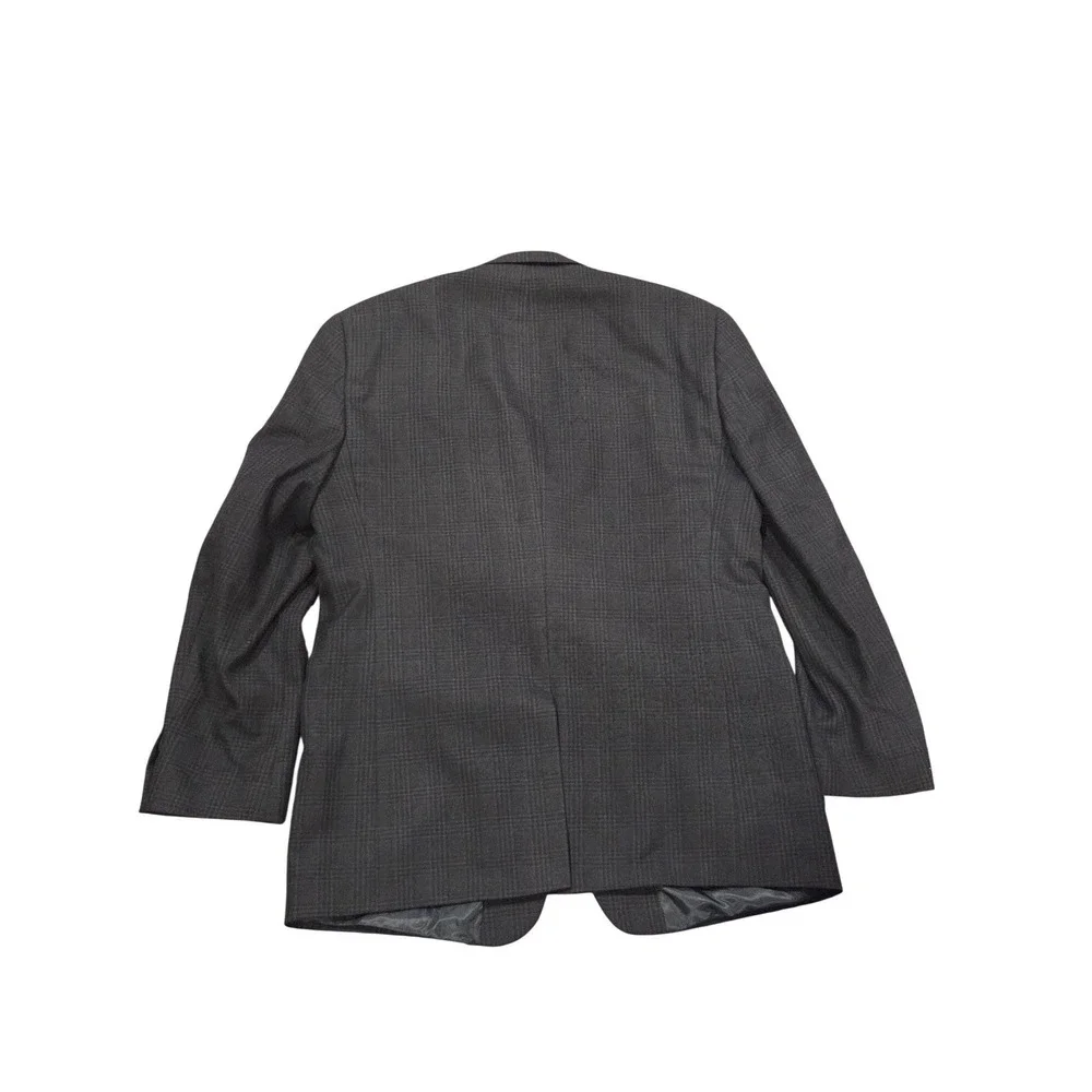 Andrew Fezza Macys Mens Grey‎ Glen Plaid Two Button Sport Coat
